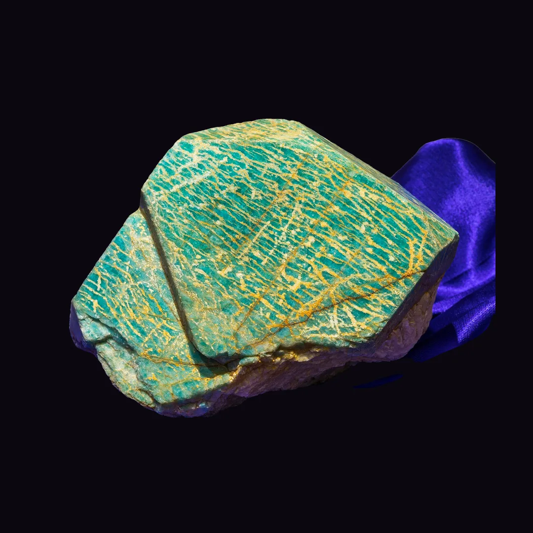 Amazonite, turquoise green and blue-green feldspar mineral specimen