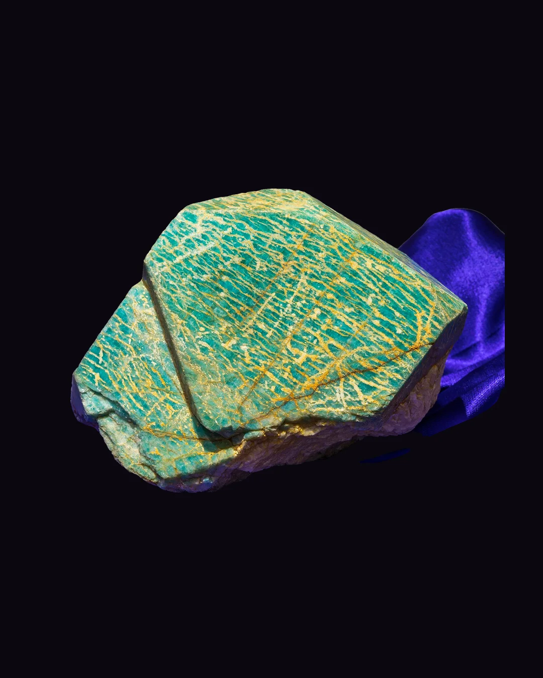 Amazonite, turquoise green and blue-green feldspar mineral specimen