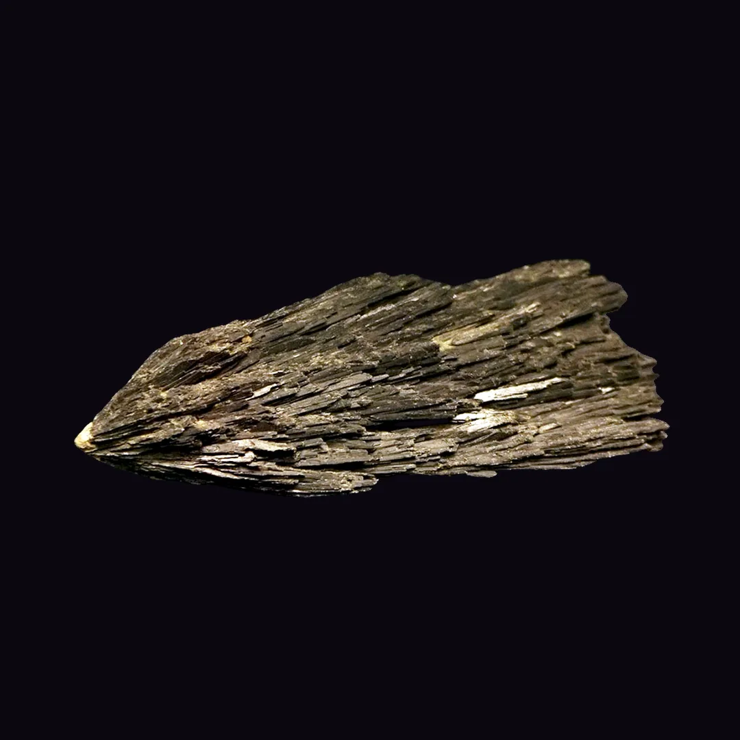 Black Kyanite, black and charcoal grey silicate mineral specimen