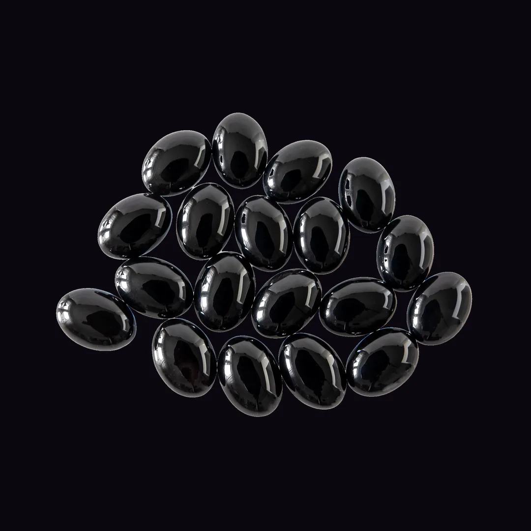 Black Onyx, dense black and black with white banding chalcedony mineral specimen