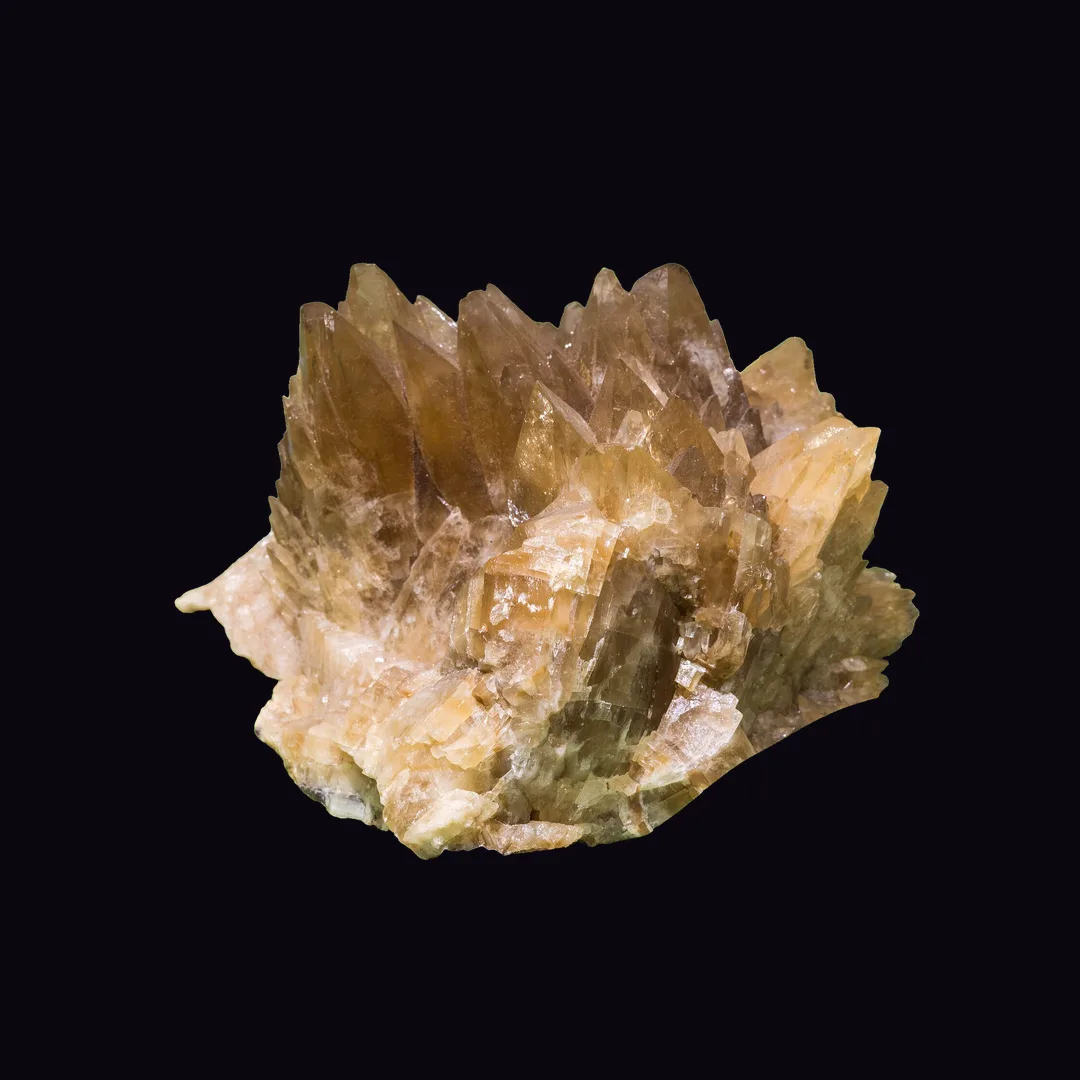 Calcite (Coloured Varieties), orange and honey amber carbonate mineral specimen