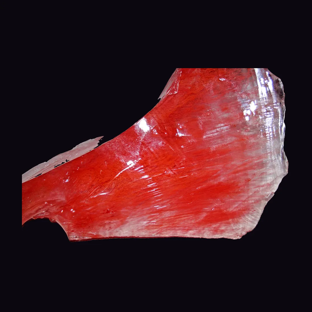 Cherry Quartz, cherry red and pink-red man-made mineral specimen