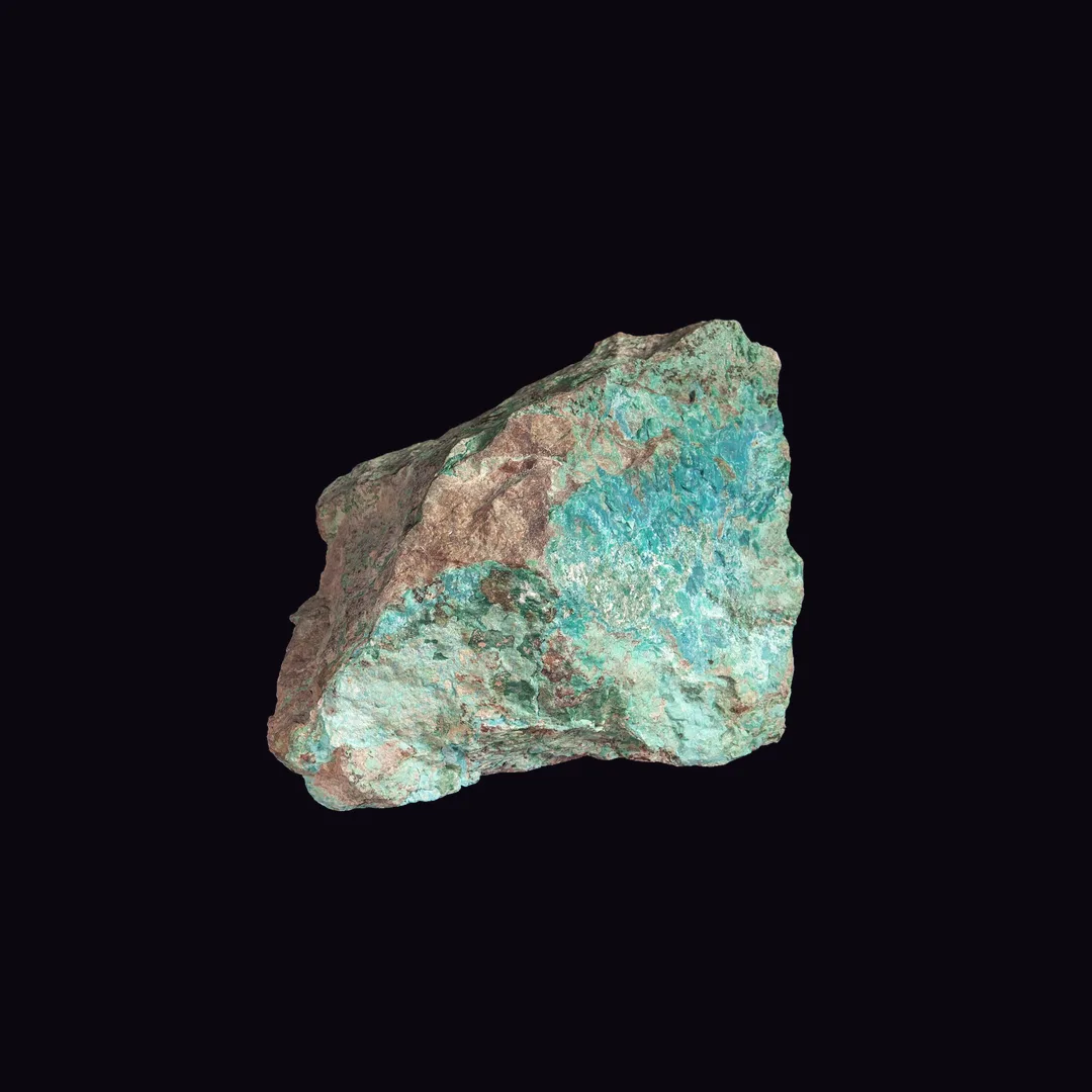 Chrysocolla, cyan and turquoise blue silicate mineral specimen