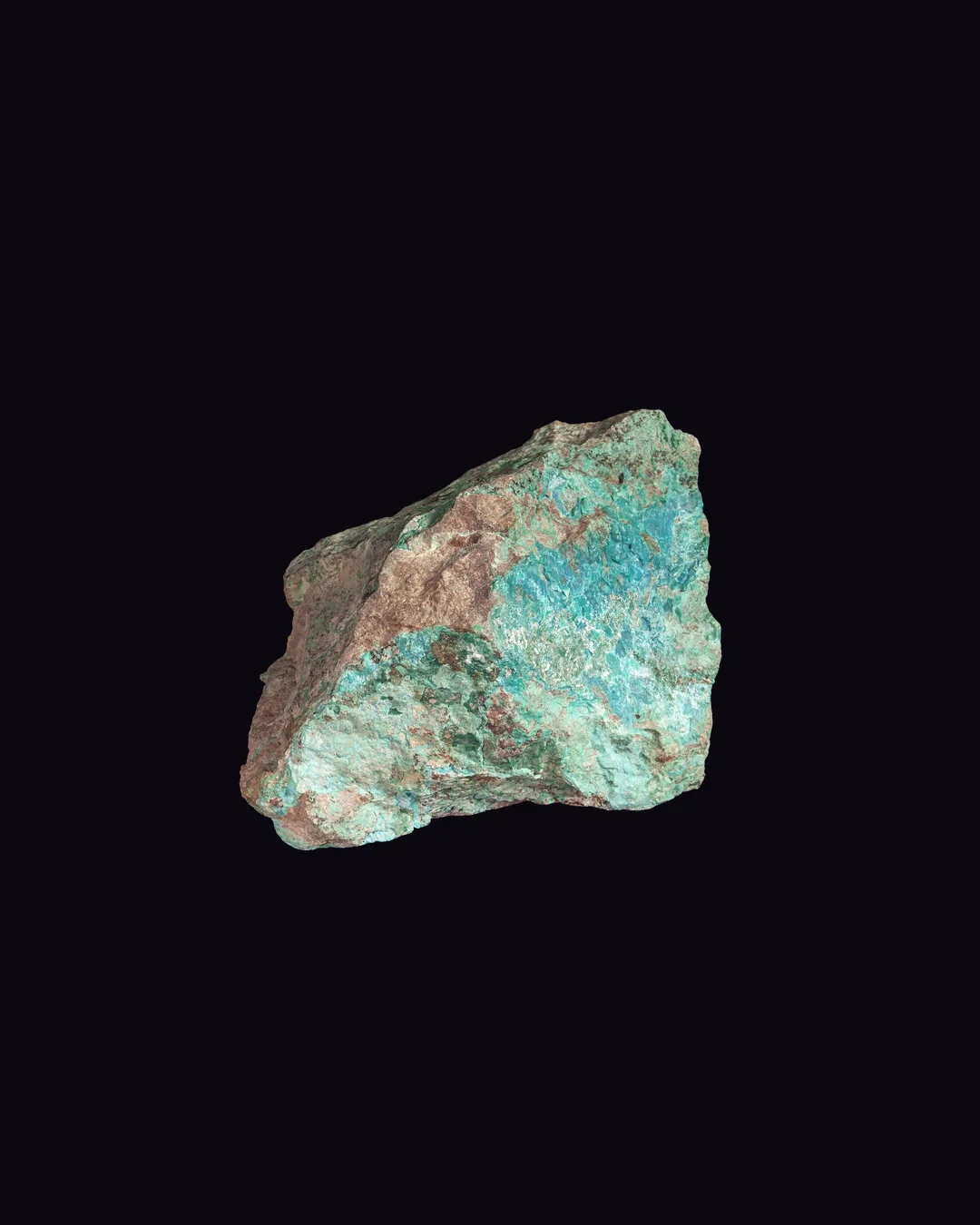 Chrysocolla, cyan and turquoise blue silicate mineral specimen