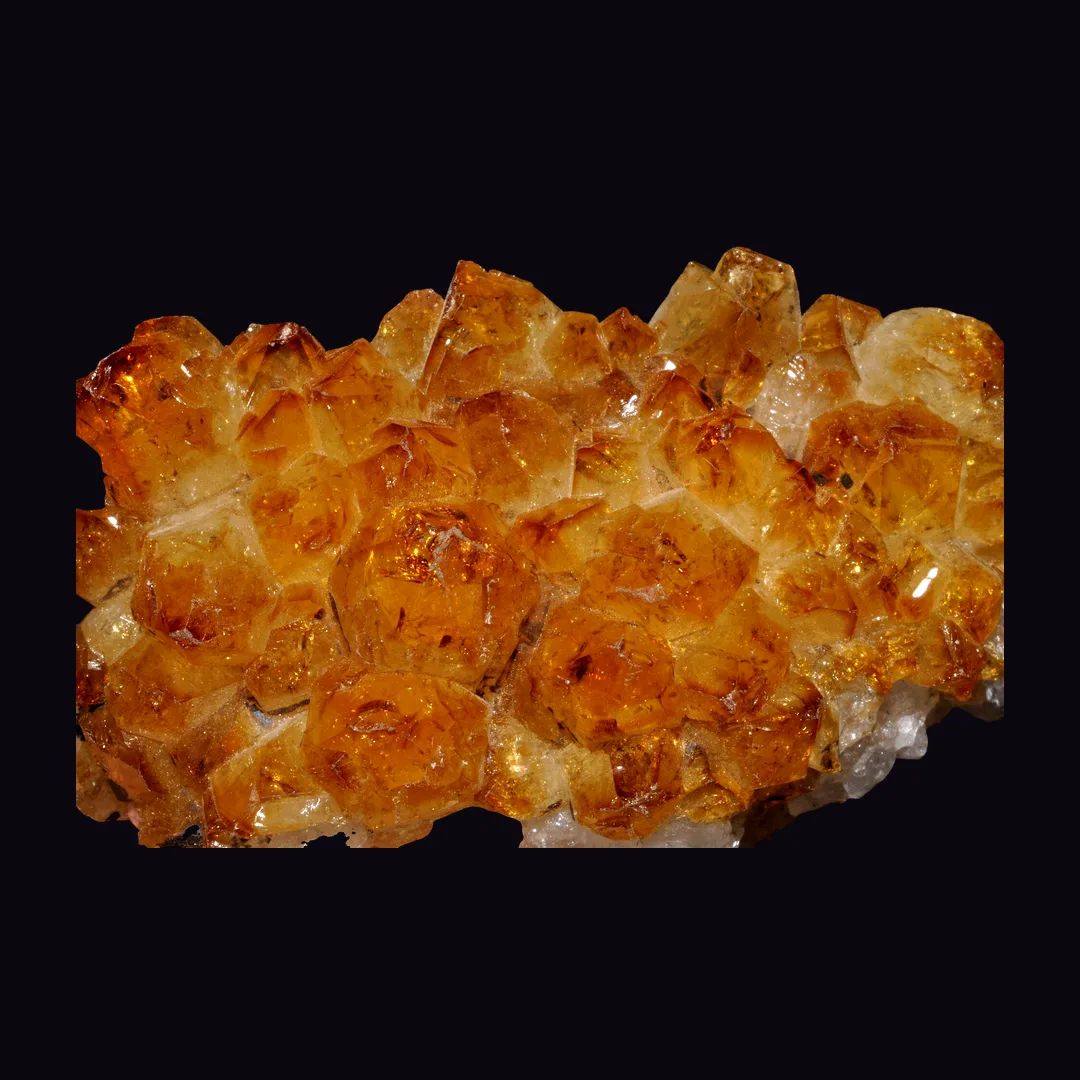Citrine (Heat-Treated Amethyst), deep orange and orange-brown quartz mineral specimen