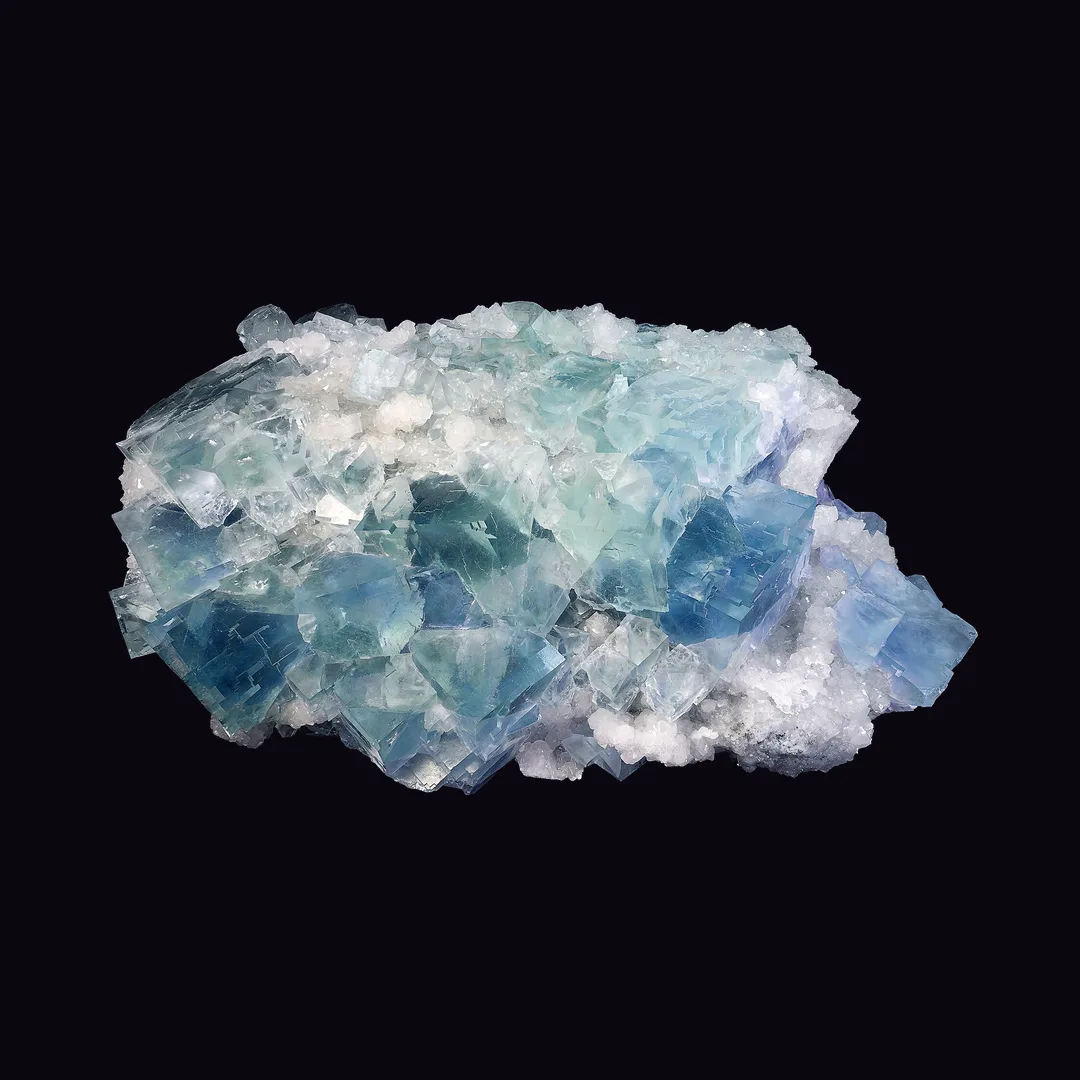 Fluorite, purple and green halide mineral specimen Fluorite, purple and green halide mineral specimen