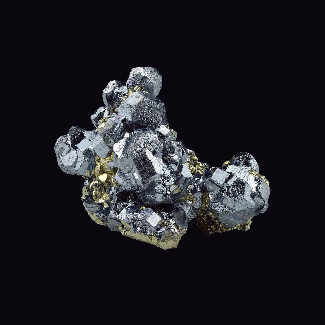 Galena, bright silver-grey and lead grey sulfide mineral specimen Galena, bright silver-grey and lead grey sulfide mineral specimen