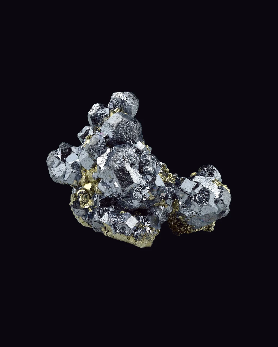 Galena, bright silver-grey and lead grey sulfide mineral specimen