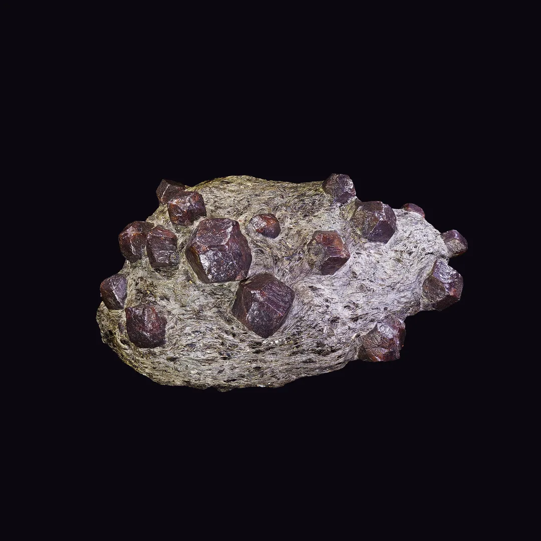 Garnet, deep red and wine red silicate mineral specimen