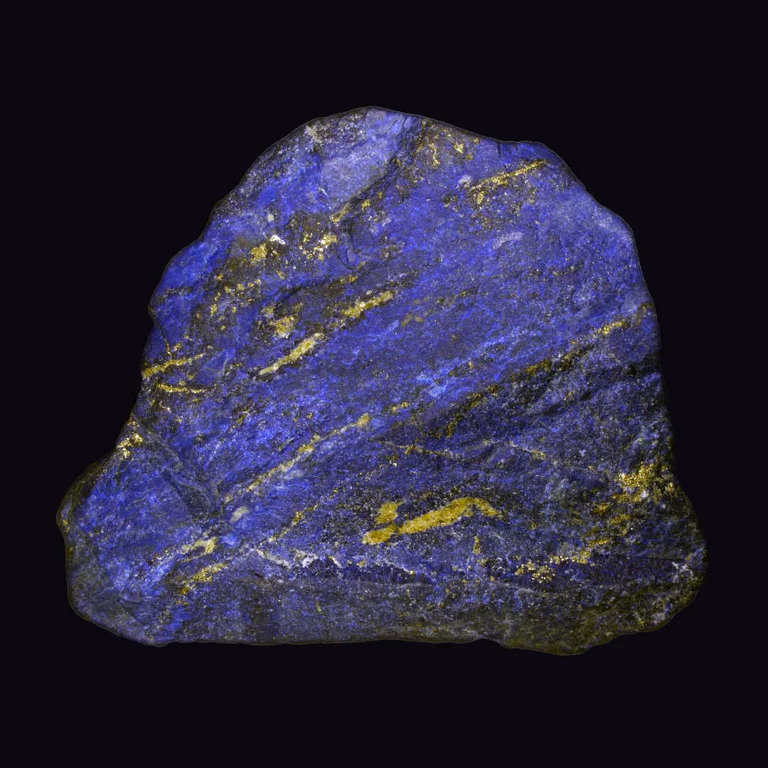Lapis Lazuli, deep ultramarine and royal blue with gold flecks rock (aggregate) mineral specimen