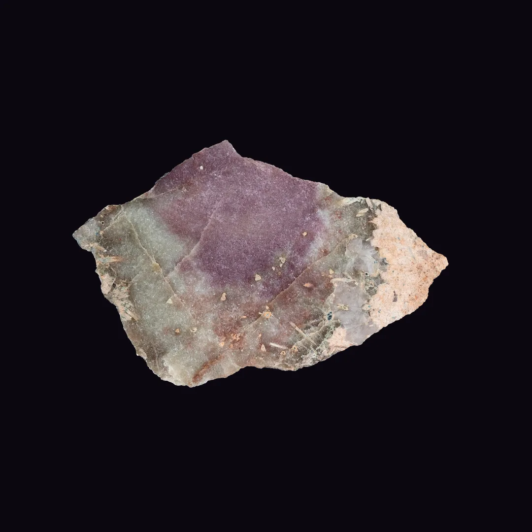 Lepidolite, lilac and lavender-grey silicate mineral specimen