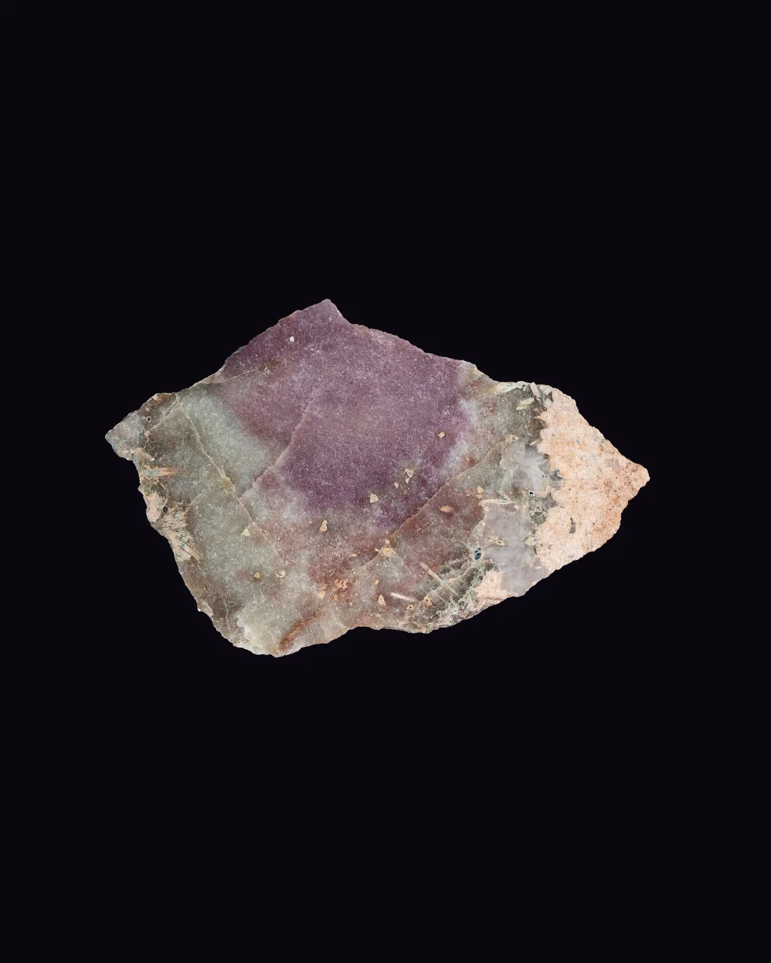 Lepidolite, lilac and lavender-grey silicate mineral specimen