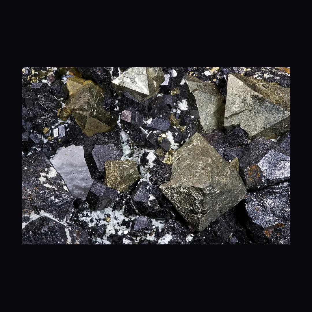 Magnetite, black and iron black oxide mineral specimen