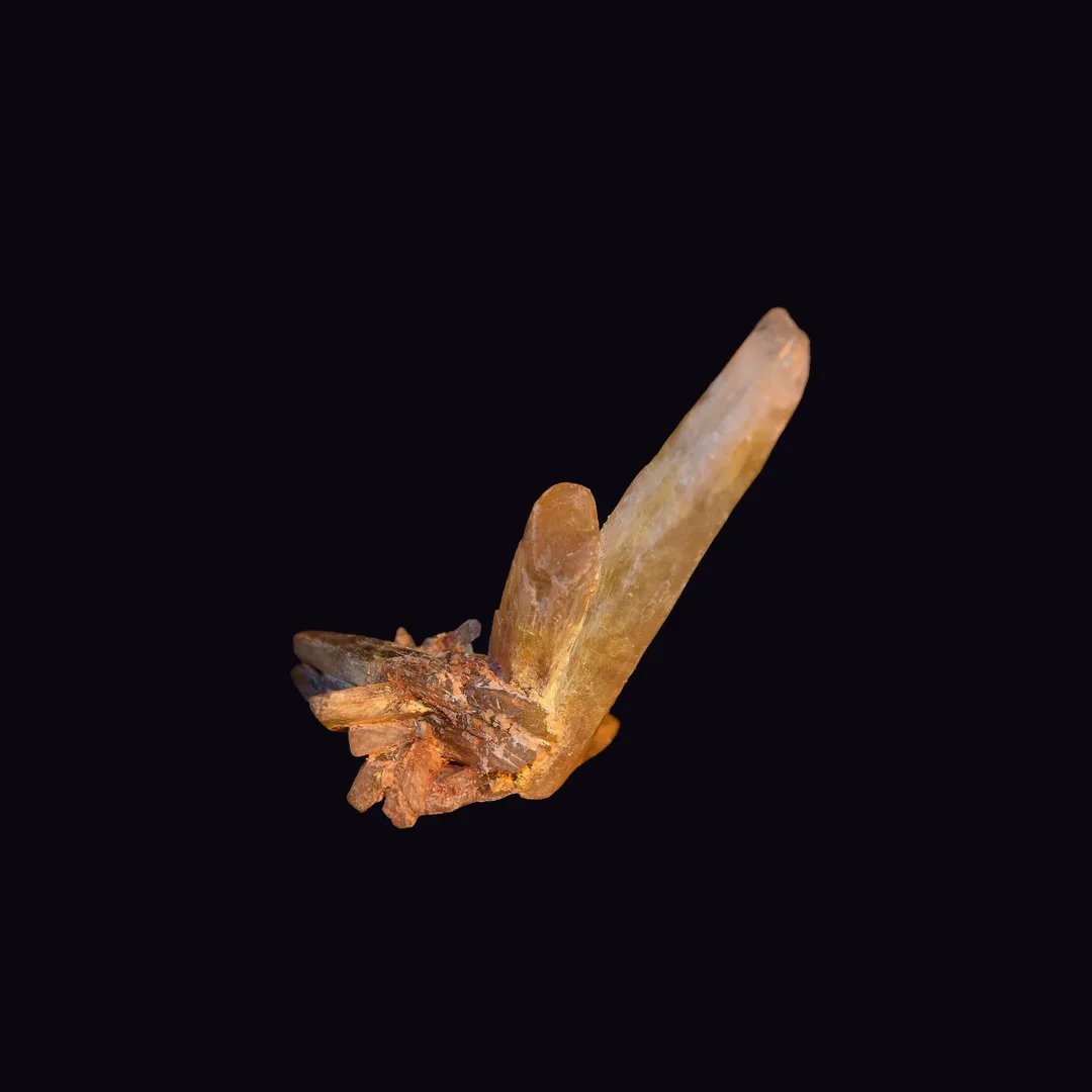 Selenite, water-clear and glassy colorless sulfate mineral specimen