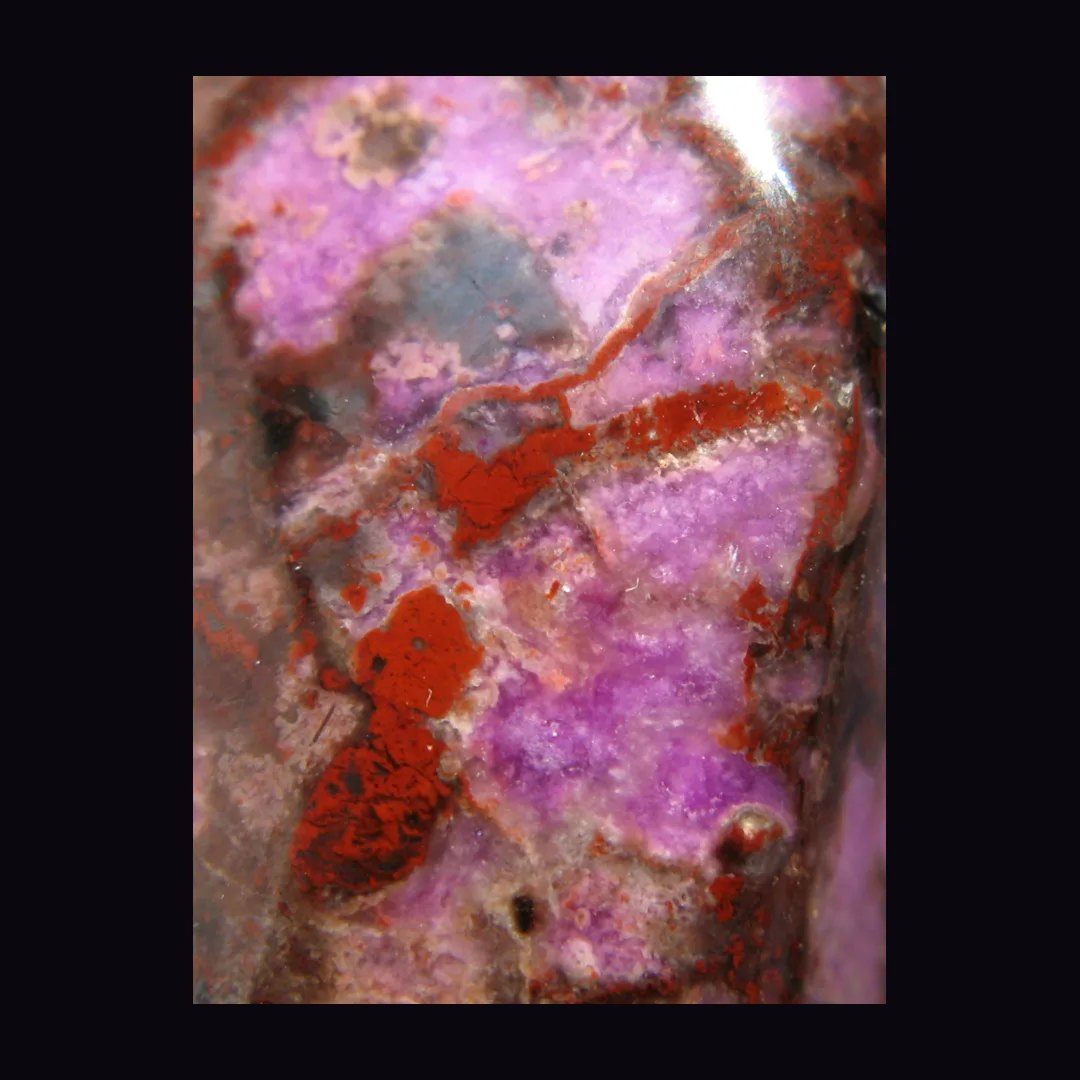 Sugilite, magenta-purple and royal violet silicate mineral specimen